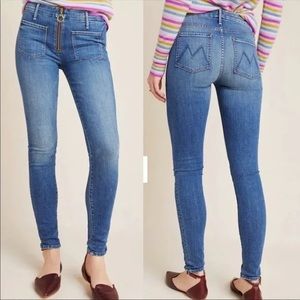 MOTHER The Patch XYZ Looker Blue Skinny Jeans Size 28